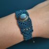 Bracelet labradorite tissage vert émeraude porté