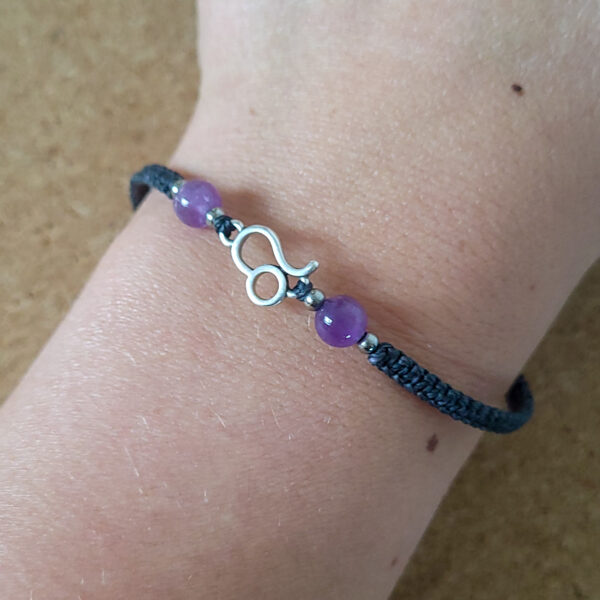 Bracelet signe astro lion et améthyste