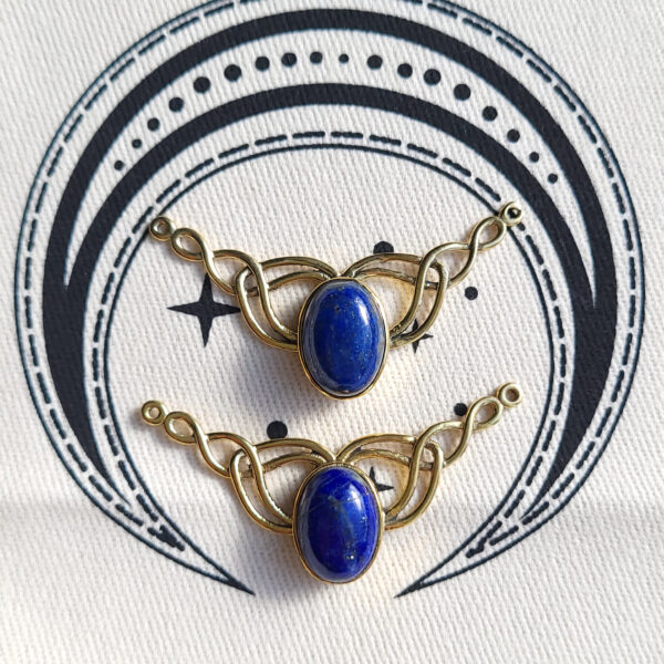 Estampe lapis lazuli et laiton doré pour collier Marita