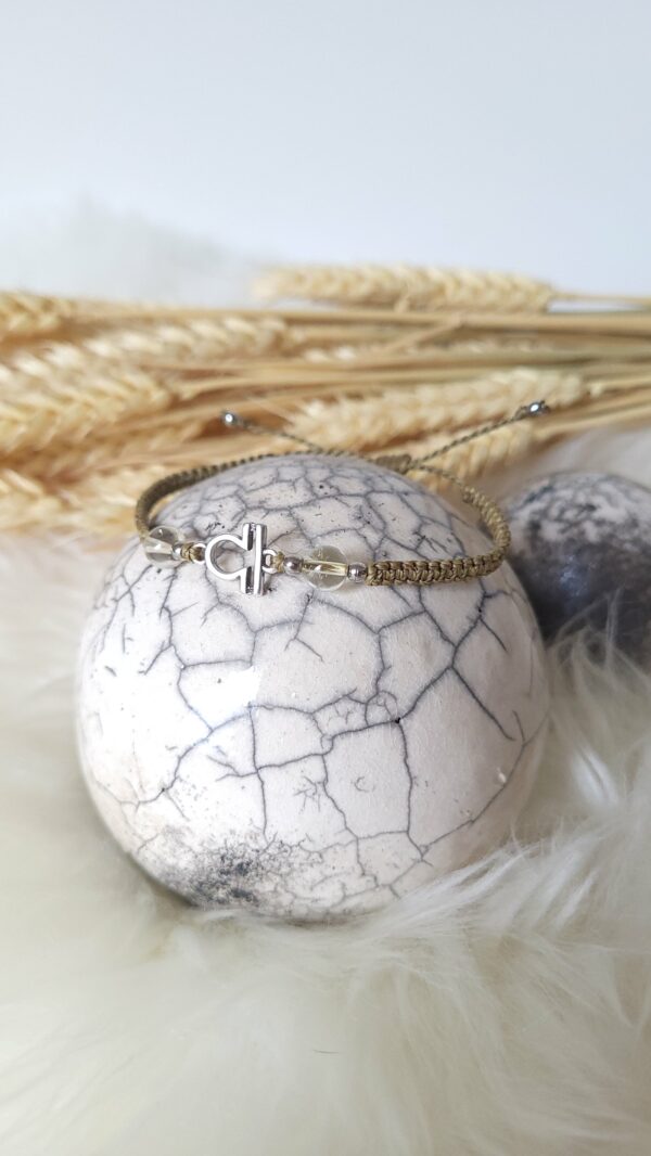 Bracelet signe astrologique balance et perles de citrine