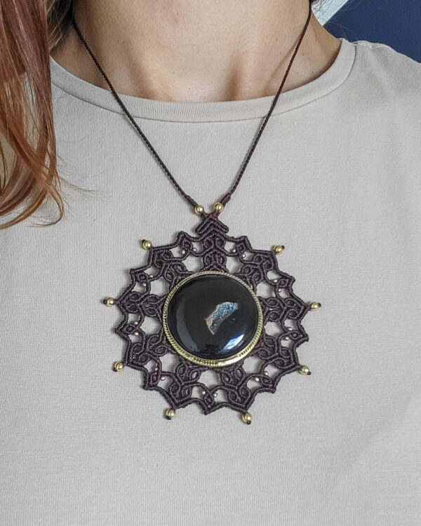 Collier mandala onyx druzy