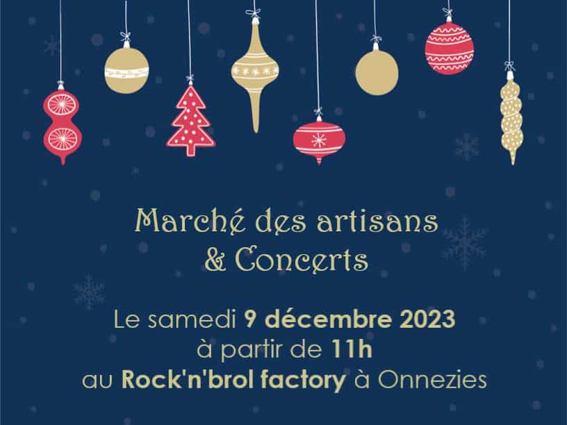 Affiche du marché des artisans et concerts du rock'n'brol factory