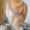 Collier amazonite et branche d'olivier