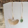 Boucles d'oreille ginkgo et chrysoprase