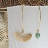 Boucles d'oreille ginkgo et chrysoprase