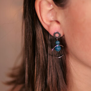 Boucles d'oreille lun'air & pierre naturelle