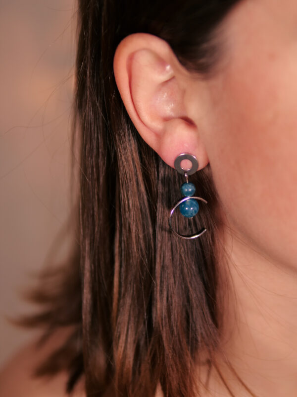 Boucles d'oreille lun'air & pierre naturelle