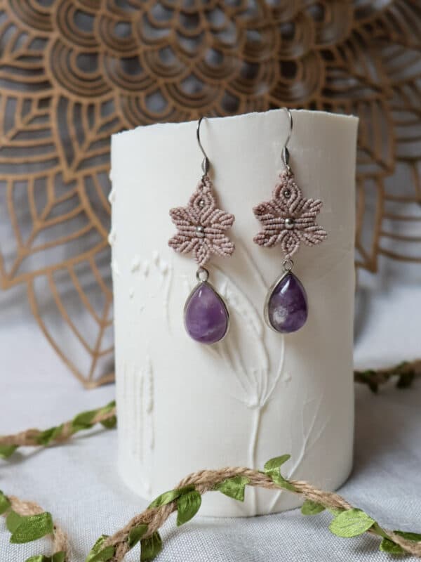 Boucles fleuries - Améthyste - Upcyclées – Image 2