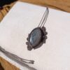 Collier sautoir labradorite blanche