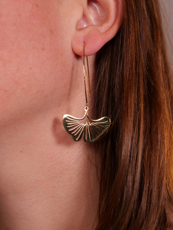 Boucles d'oreille Ginkgo & pierre naturelle - Choisis ta pierre – Image 2