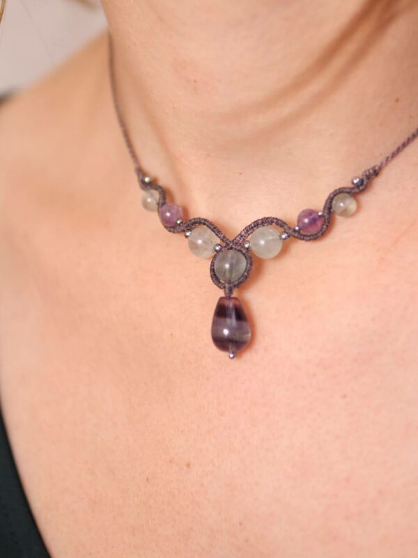 Collier perles de fluorite