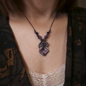 Collier sautoir ondine - Améthyste